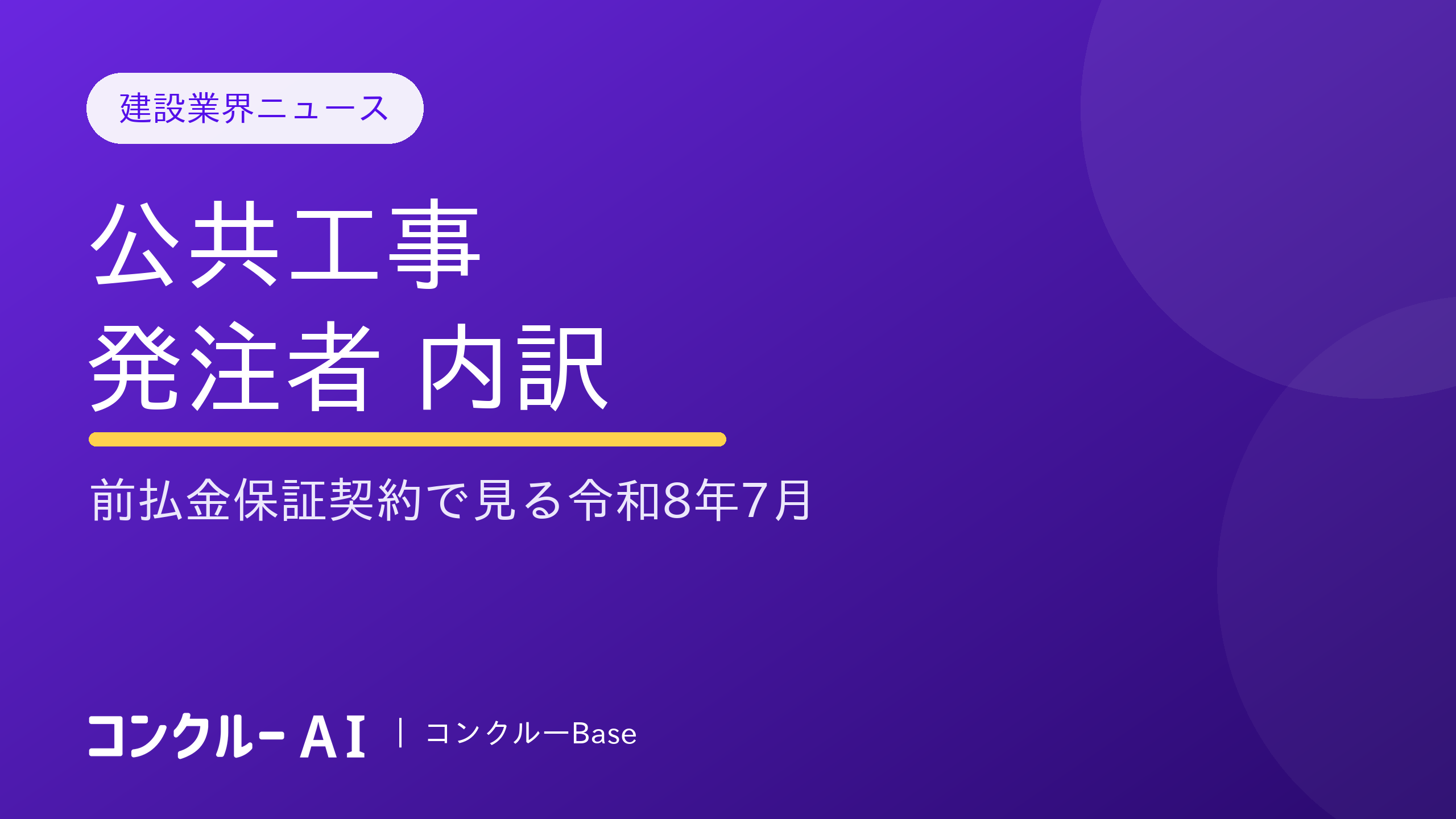 公共工事 発注者 内訳|前払金保証契約で見る令和8年7月