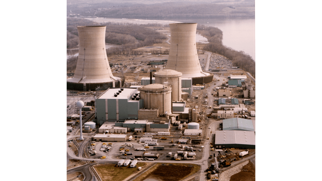 スリーマイル島原子力発電所。1979年の事故が米国の原発建設を約30年凍結させた